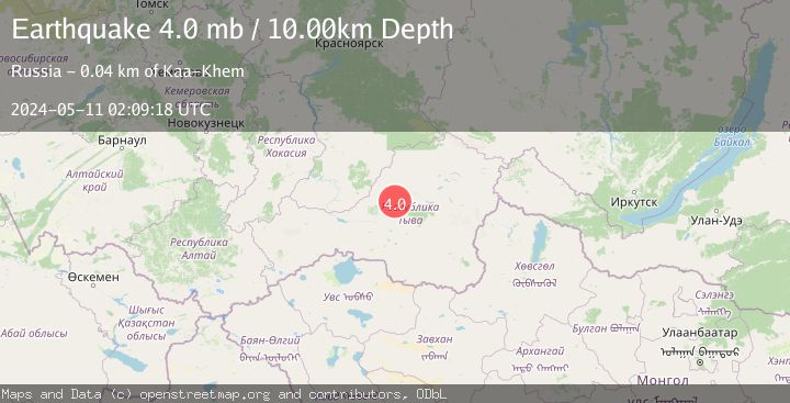 Map of SOUTHWESTERN SIBERIA, RUSSIA