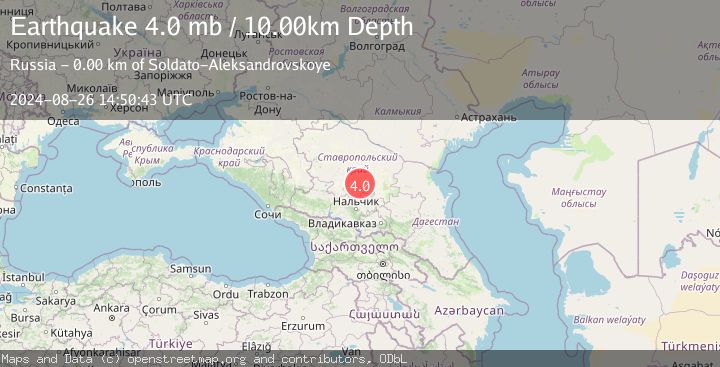 Map of CAUCASUS REGION, RUSSIA