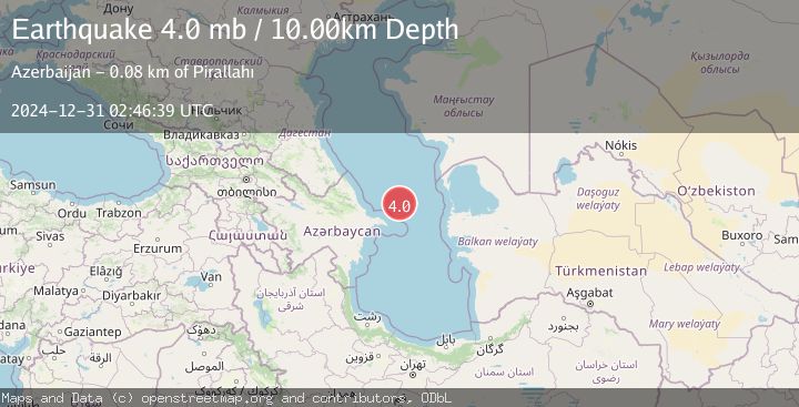 Map of CASPIAN SEA, OFFSHORE AZERBAIJAN