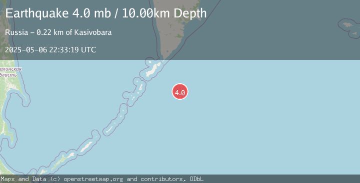 Map of EAST OF KURIL ISLANDS