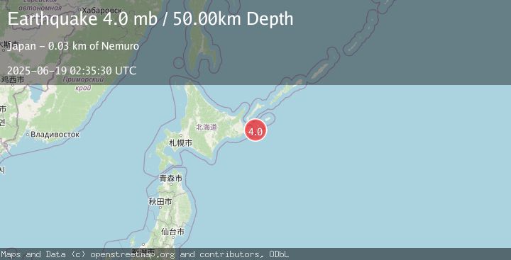 Map of HOKKAIDO, JAPAN REGION