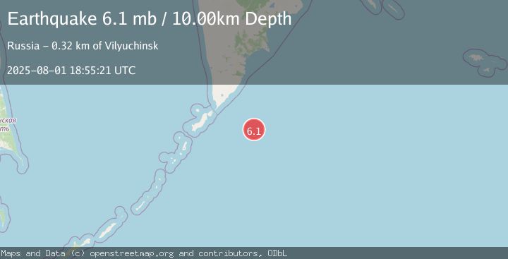 Map of EAST OF KURIL ISLANDS