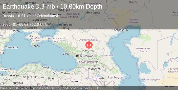 Map of CAUCASUS REGION, RUSSIA