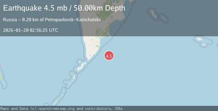 Map of OFF EAST COAST OF KAMCHATKA