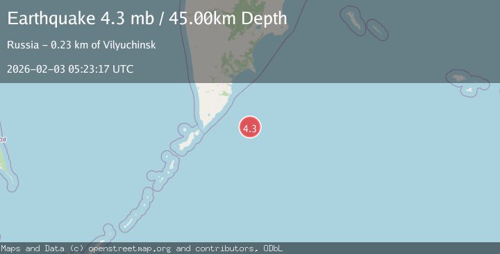Map of EAST OF KURIL ISLANDS