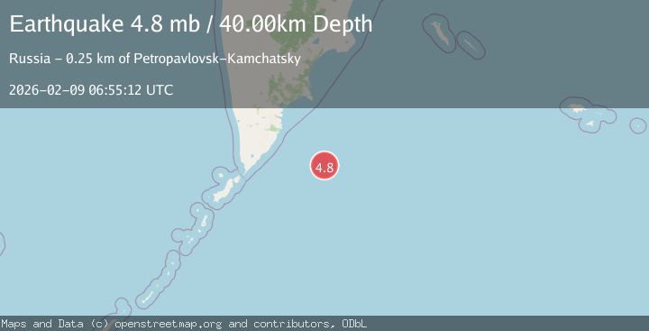 Map of OFF EAST COAST OF KAMCHATKA