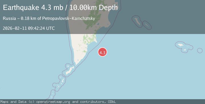 Map of OFF EAST COAST OF KAMCHATKA