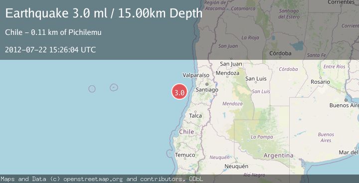 Map of OFF COAST OF VALPARAISO, CHILE