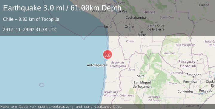 Map of OFFSHORE ANTOFAGASTA, CHILE