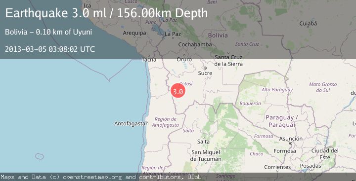 Map of POTOSI, BOLIVIA