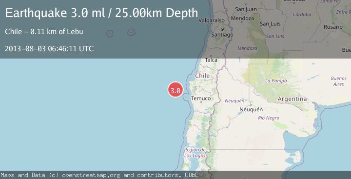 Map of OFF COAST OF BIO-BIO, CHILE