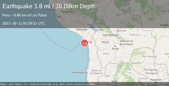Map of OFF COAST OF TARAPACA, CHILE