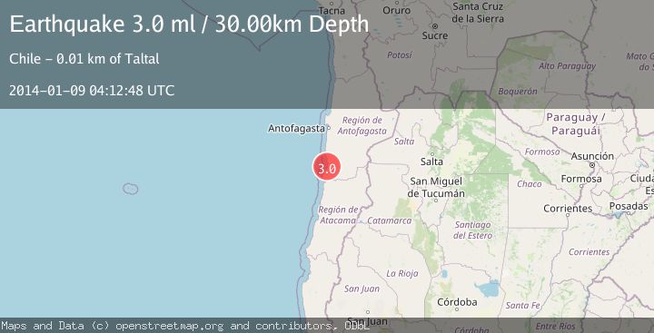 Map of OFFSHORE ANTOFAGASTA, CHILE