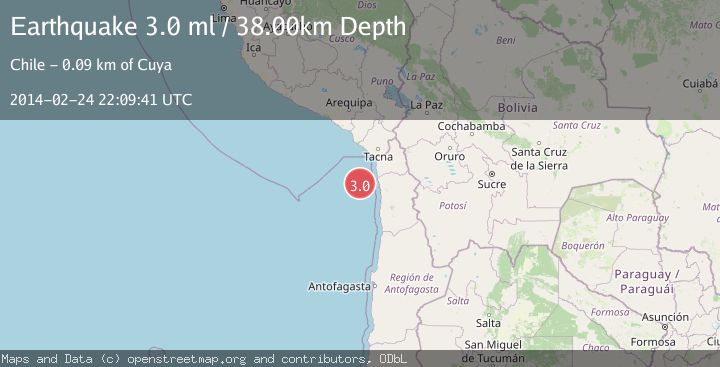Map of OFF COAST OF TARAPACA, CHILE