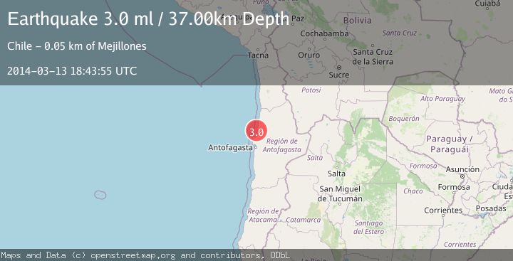 Map of OFFSHORE ANTOFAGASTA, CHILE