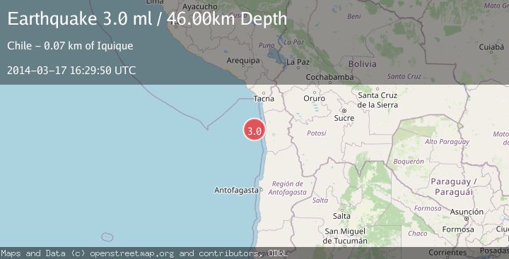 Map of OFFSHORE TARAPACA, CHILE