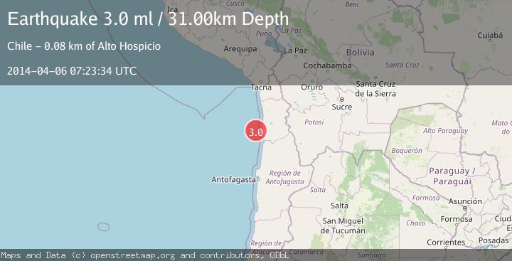 Map of OFFSHORE TARAPACA, CHILE