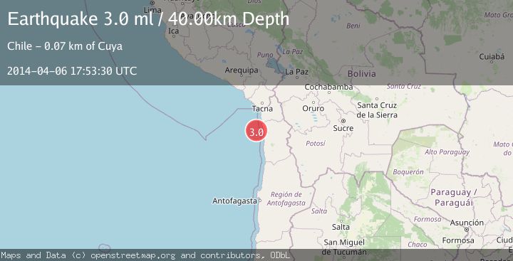 Map of OFFSHORE TARAPACA, CHILE