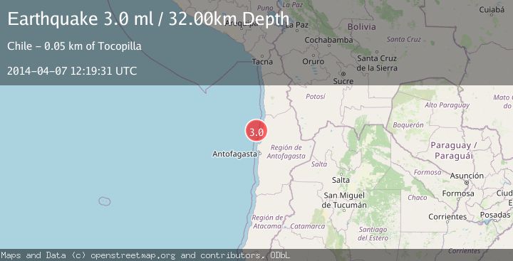 Map of OFFSHORE ANTOFAGASTA, CHILE