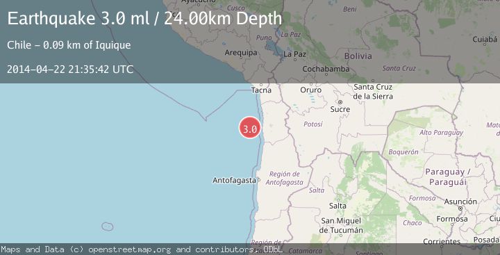 Map of OFFSHORE TARAPACA, CHILE