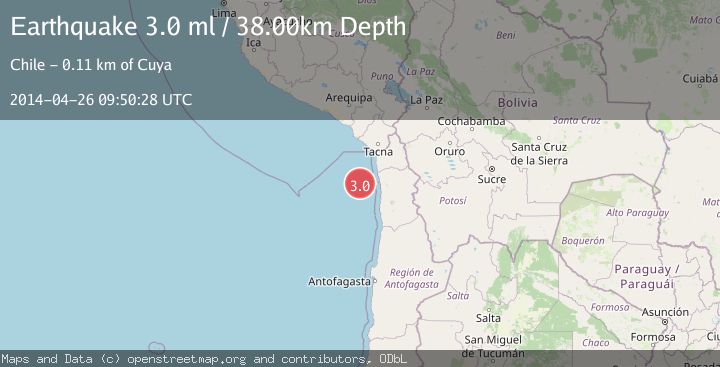 Map of OFF COAST OF TARAPACA, CHILE
