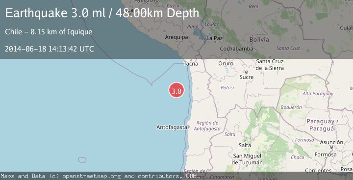 Map of OFF COAST OF TARAPACA, CHILE