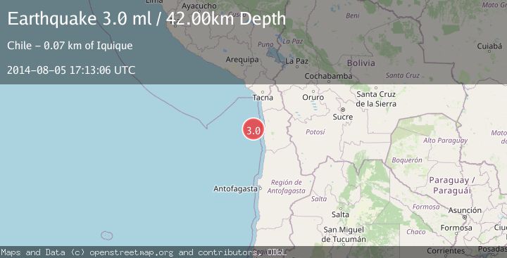 Map of OFFSHORE TARAPACA, CHILE