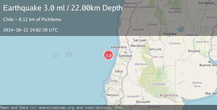 Map of OFF COAST OF VALPARAISO, CHILE