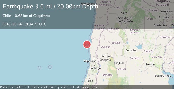 Map of OFFSHORE COQUIMBO, CHILE