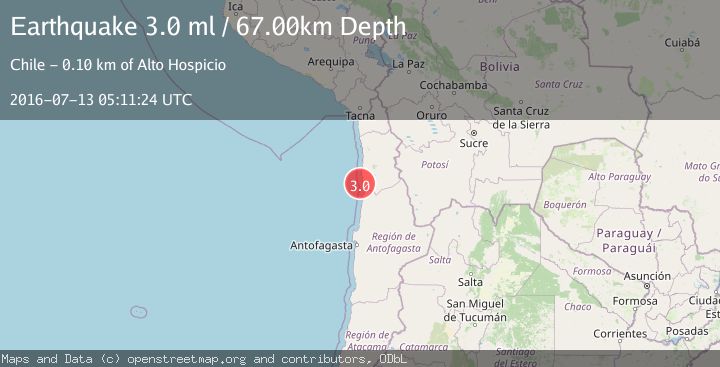 Map of OFFSHORE ANTOFAGASTA, CHILE
