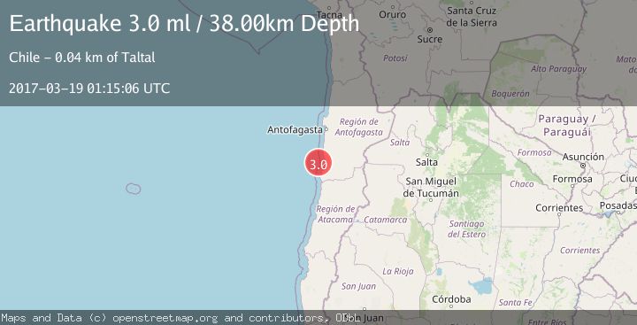 Map of OFFSHORE ANTOFAGASTA, CHILE