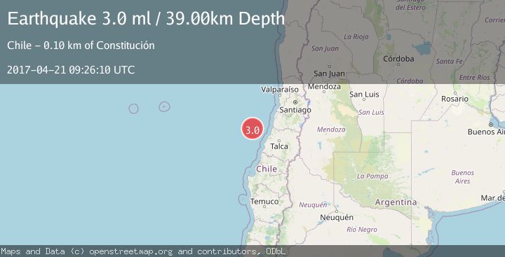 Map of OFF COAST OF O'HIGGINS, CHILE