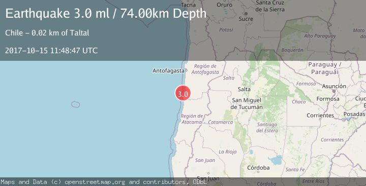 Map of OFFSHORE ANTOFAGASTA, CHILE