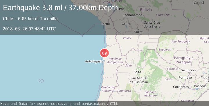 Map of OFFSHORE ANTOFAGASTA, CHILE
