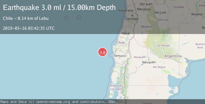 Map of OFF COAST OF ARAUCANIA, CHILE