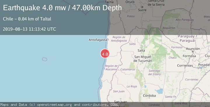 Map of OFFSHORE ANTOFAGASTA, CHILE
