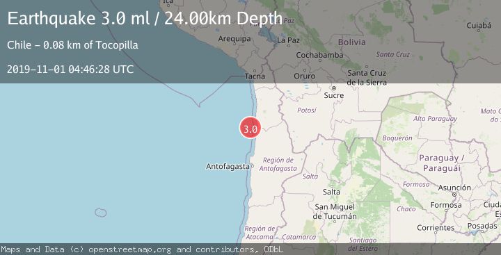 Map of OFFSHORE ANTOFAGASTA, CHILE