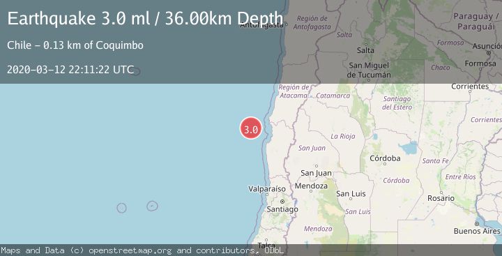 Map of OFF COAST OF COQUIMBO, CHILE