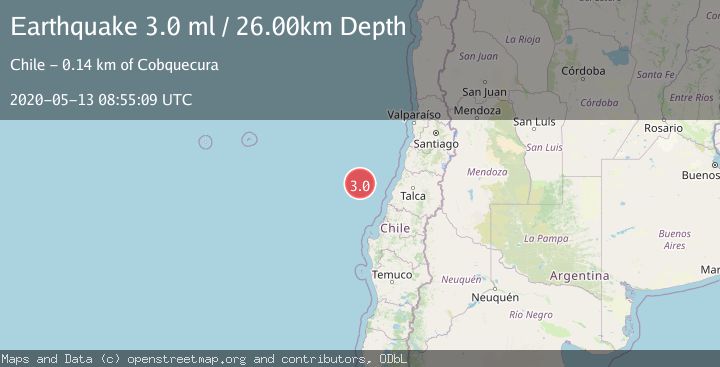 Map of OFF COAST OF MAULE, CHILE