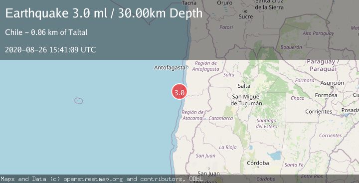 Map of OFF COAST OF ANTOFAGASTA, CHILE