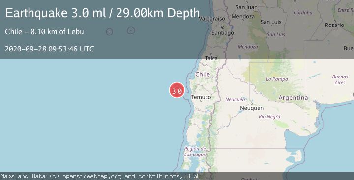 Map of OFF COAST OF BIO-BIO, CHILE