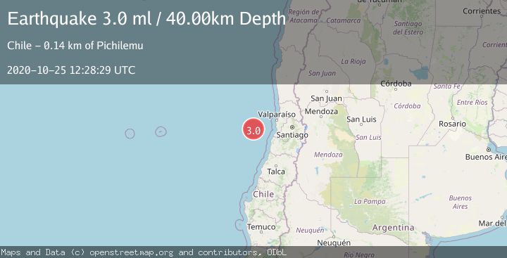 Map of OFF COAST OF VALPARAISO, CHILE