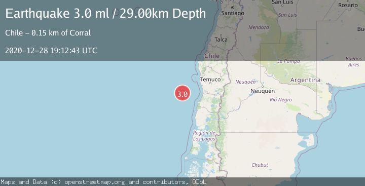 Map of OFF COAST OF LOS LAGOS, CHILE