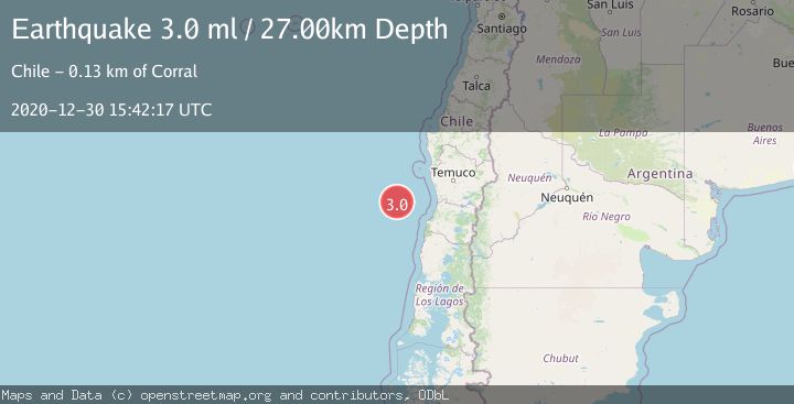 Map of OFF COAST OF LOS LAGOS, CHILE