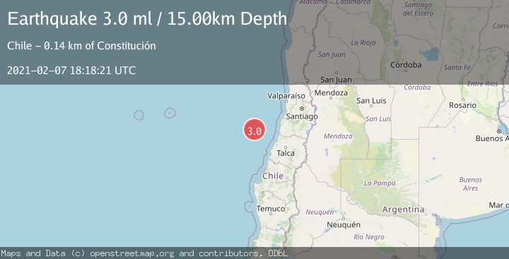 Map of OFF COAST OF O'HIGGINS, CHILE