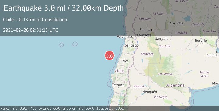 Map of OFF COAST OF MAULE, CHILE