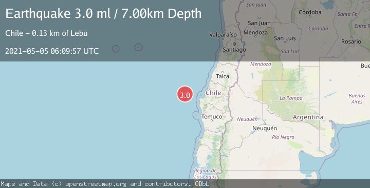 Map of OFF COAST OF BIO-BIO, CHILE