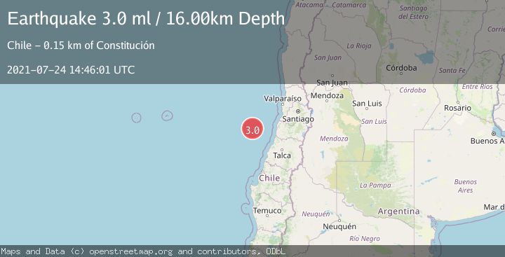 Map of OFF COAST OF O'HIGGINS, CHILE