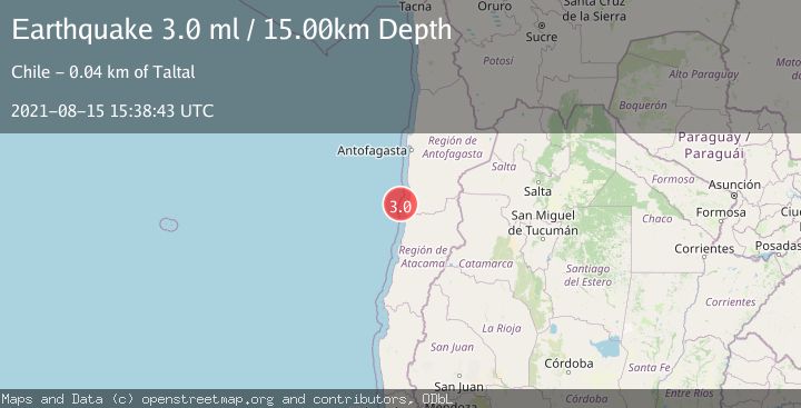 Map of OFFSHORE ANTOFAGASTA, CHILE