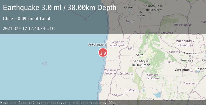 Map of OFF COAST OF ANTOFAGASTA, CHILE